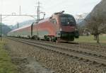 Railjet Z�rich - Wien-Westbahnhof am 01.03.10 bei Mels/SG  ...