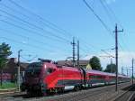 railjet 116 206 verkehrt als RJ262; Durchfahrt Marchtrenk;100713
