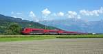 railjet RJ 362 Salzburg Hbf - Z�rich HB am 26.06.10 zwischen Buchs SG und Sevelen am Zugschluss ist die 1116 211-2