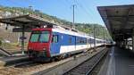 rbde-560-npz RE nach Chiasso mit dem RBDe 560 129-9 'Sonvilier' am 31.05.10, ca. 10 Minuten vor Abfahrt in Bellinzona.