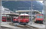 rbde-560-npz Steuerwagen 1752, Ge 4/4 I 603 'Badus', Steuerwagen 1721 und R7856 mit NPZ nach Ziegelbr�cke in Chur. (24.07.2010)