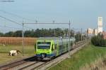 NINA 21 der BLS als S1 (Thun-Fribourg) bei D�dingen 3.10.09 ...