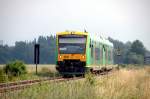 RBG Regental Bahnbetriebs-GmbH VT 20 und VT 27 mit RB nach Plattling, am 05.07.2010 kurz vor Pankofen.