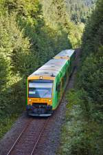 RBG Regental Bahnbetriebs-GmbH RB von Bayerisch Eisenstein nach Plattling am 21.07.2010 kurz nach Grafling.