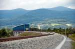 RBG Regental Bahnbetriebs-GmbH RB von Bayerisch Eisenstein nach Plattling, am 27.07.2010 bei der �berquerung der Donau �ber die neue Br�cke.
