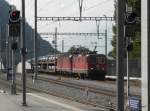 SBB - Schnappschus eines Durchfahenden G�terzuges mit der Re 4/4 ...