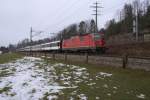 Re 420 (Re 4 Re 4/4 II 11125 f�hrt am 9.2.10 von Baar Richtung Sihlbrugg.