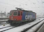 Hier Re 421 383-1, abgestellt am 25.2.2010 in Angerm�nde.  ...