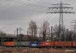 Re 421 388-0 durchf�hrt am 27.02.10 mit einem Containerzug von ...