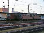 Dreier Pack RE 425 der BLS warten am 28.02.07 auf ...