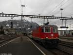 Re 4/4 11227 verl�sst am 28.2.2010 mit dem IR 2419 ...
