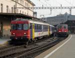 Der RBe 540 018-9 verl�sst am 09.04.10 mit einem RE ...