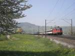 SBB Re 4/4 mit einem InterCity am 24.4.10 in Frick. ...