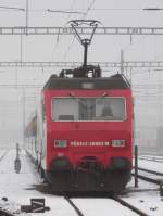 re-456-sob-szu-bls SOB Voralpenexpress - Re 4/4 456 094-2 abgestellt im Bahnhofsareal von Herisau am 16.01.2010
