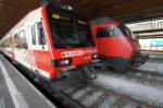 Steuerwagen des Glarnersprinter neben Re 460 aufgenommen am 13.04.2010 im ...