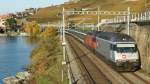 IR 1719 mit zwei Re 460 Richtung Brig bei Rivaz.
27. ...