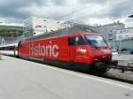 SBB - Werbelok 460 102-7 vor IR im Bahnhof Biel ... SBB - Werbelok 460 102-7 vor IR im Bahnhof Biel ...