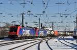 Re 482 SBB Cargo 482 045-2 + 482 020-5 Aachen Hbf 16 Februari 2010
