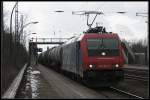 SBB Cargo Re 482 041-1 mit einem Kesselwagenzug (Wustermark-Priort 16.03.2010) ...