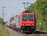 482 040-3 mit einem G�terzug Richtung M�nchengladbach am Km 28.8, ...