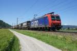 Re 482 Re 482 018-9 n�hert sich am 5.6.10 Dottikon-Dintikon. Sie kam auf dem falschen Gleis, weil…