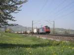 SBB Re 482 Containerzug am 24.4.10 in Frick  ...