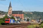 Re 482 040-3 mit einem Autozug gen S�den in Oberwesel ...