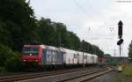 Re 482 021-3 mit einem kurzen GZ gen Norden bei ...