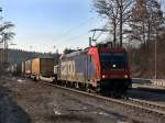 Die Re 482 041 am 26.02.2011 mit dem DHL KLV-Zug ...