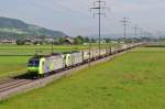 Re 485 und 486 mit Ambrogio bei Kiesen am 9.06.2010 ...