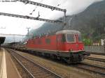 re-6-6-re-620 Re 6/6 11684 ''Uznach'' am 1.5.2010 als Schiebelok am Schluss eines Transitg�zerzuges in Erstfeld