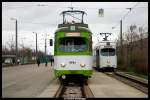 rnv-oeg-heidelberg-ludwigshafen-mannheim 521 nebst 152 im Betriebshof Rheing�nheim. Bei Sonderfahrt der IG Nahverkehr Rhein-Neckar, 16. M�rz 2008.