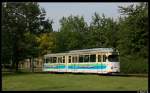 rnv-oeg-heidelberg-ludwigshafen-mannheim Wagen 125 beim 'Central Park' an der Marienkirche. Aufgenommen am 18.06.10.