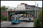 rnv-oeg-heidelberg-ludwigshafen-mannheim Triebwagen 80 unterquerte gerade die Stillgelegte Eisenbahnstrecke Kirchheim-G�terbahnhof. Rudolf-Diesel-Stra�e, 17. Juli 2010.