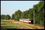 rnv-oeg-heidelberg-ludwigshafen-mannheim Ein Zugverband, f�hrend der Gt 4107, bei Whm-L�tzelsachsen. 19. Juli 2010.