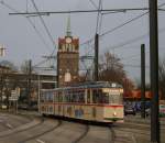 Die Adventssonderfahrten f�hrten den Gotha-Gelenktriebwagen G4 �ber den Stra�enbahnring am ...