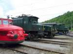 rote-pfeile SBB - Fahrzeugparade RAe 2/4 1001 und Ae 4/7 10905 und Ce 6/8 14305 und C 8395 und Gartenbahn und noch die Ae 8/14 11801 am Depotfest im Depotareal in Olten am 08.05.2010