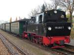 Kreuzungshalt f�r 99 4802 am 14.November 2009 in Binz LB. ...