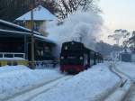Rugensche Baderbahn - Rasender Roland 99 4802 hat am 06.Februar 2010 G�hren erreicht.