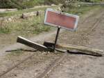 Eine Sh2-Scheibe und zwei Schienenschwellen zu endet in G�hren ein ...