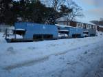 Zur Abk�hlung ein Bild vom letzten Winter.Abgestellte Schotterwagen in G�hren. ...