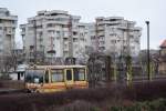 Abgestelltes Bahndienstfahrzeug im Bahnhof Pitesti am 13.02.2016.