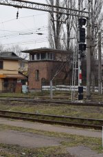 Stellwerk des Bahnhofs Drobeta Turnu Severin am 29.12.2015.