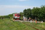 77 0901 rumpelt mit dem nachmittaglichem Regionalzug von Rosiorii de Vede nach Zimnicea und hat am 31.05.17 fast sein Ziel erreicht.