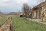 Ehemaliges Bahnhof Mugeni an die Strecke Odorheiu-Sighişoara am 9-4-2013.