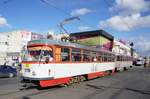 Rumänien / Straßenbahn (Tram) Arad: Tatra T4D - Wagen 1119 (ehemals Halle/Saale) sowie Tatra B4D - Wagen 167 (ehemals Halle/Saale) der Compania de Transport Public SA Arad (CTP Arad SA),