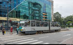 Ex-Potsdamer Tatra-Wagen 77 am 10. Juli 2018 auf der Linie 102 der Strassenbahn Cluj-Napoca.
