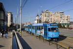 Am 17. März 2013 ist Tatra T4D 020 (ex. Magdeburg 1214) mit T4B 120 (ex. Magdeburg 2139) als Linie 3R am Bulevardul Dimitrie Cantemir unterwegs.
