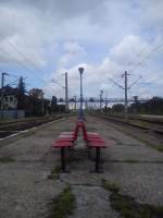 Bahnsteig im Ostbahnhof Bukarest (Bucuresti Obor).