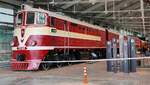 Passagier-Diesellok ТЭ7-013, Baujahr 1960, im Russischen Eisenbahnmuseum in St. Petersburg, 4.11.2017 